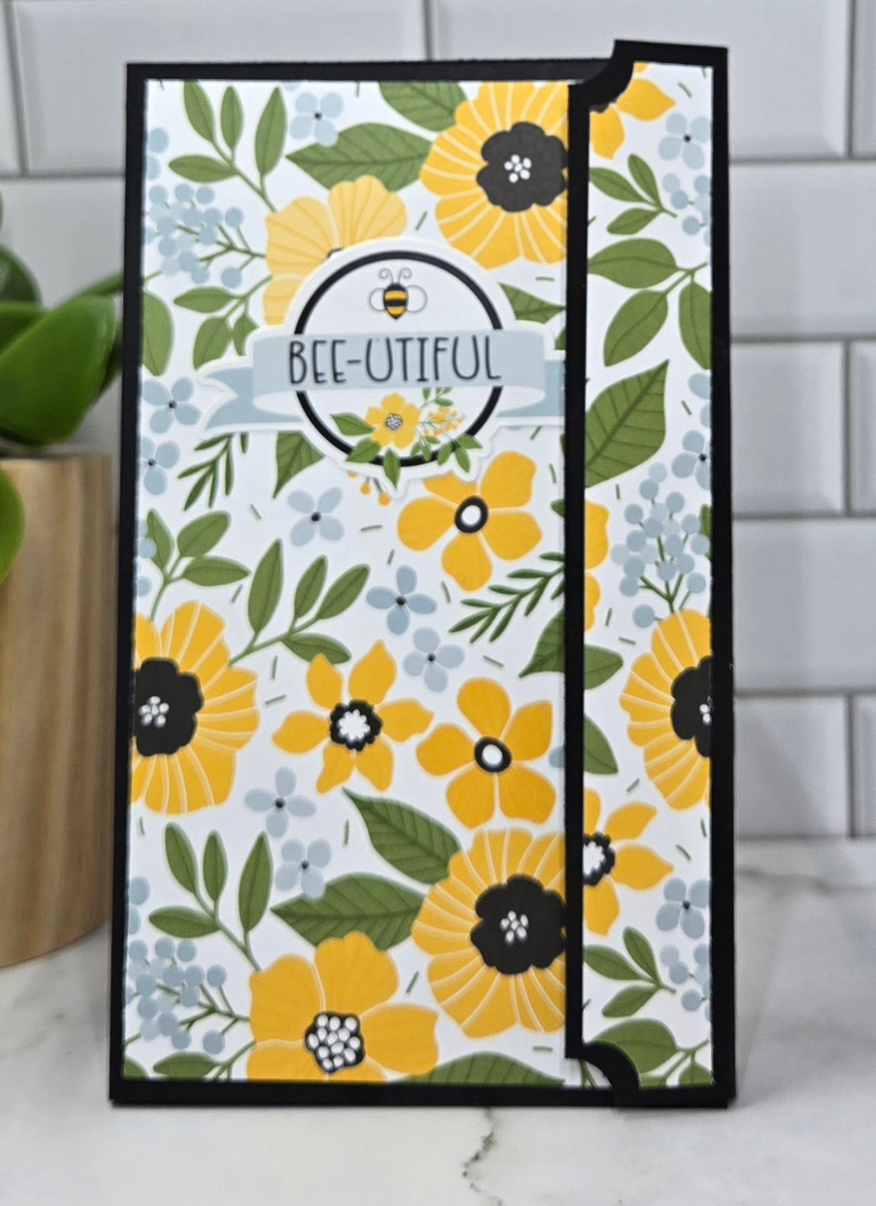 Mini Notepad Holder - Yellow Floral